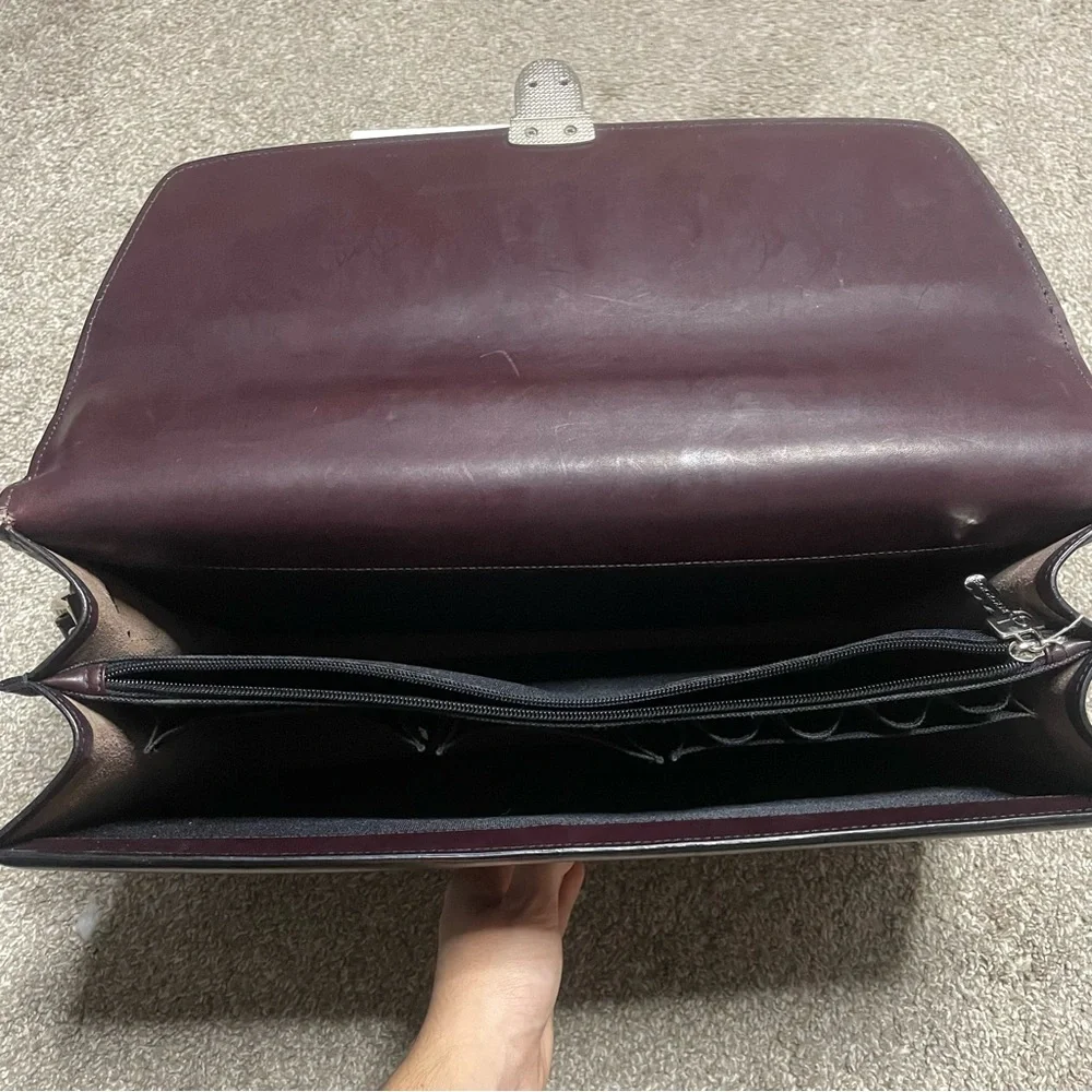 Men’s Jack Georges Leather Flap Over Briefcase